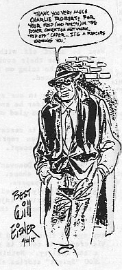 An illustration done by Eisner for a fan