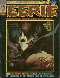 The cover to Eerie #54 - the first Warren appearance of The Spirit