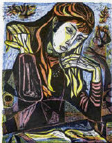 The Open Book Color Woodcut by Irving Amen