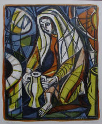 Rebecca a woodcut by Irving Amen