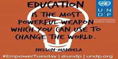 MANDELA = EDUCAÇÃO É A ARMA MAIS PODEROSA QUE VOCÊ PODE USAR PARA MUDAR O MUNDO.