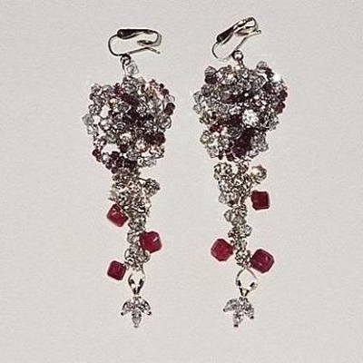 CZ with Pink Sapphire Earrings