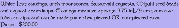 White Leaf Earrings Details