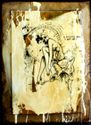 mixed  media on found wood