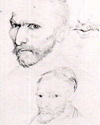 Early portrait sketches, 1886