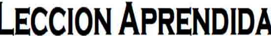 Leccion Aprendida
