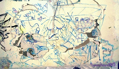 large painting before restoration