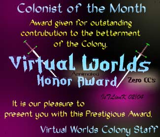 Virtual Worlds Colonist Award Virtual Worlds Colonist Award