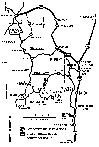 Crown King Road Map
