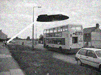 Actual photo: UFO emitting laser beam