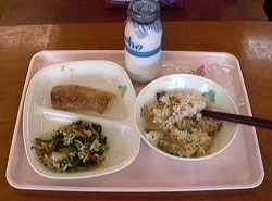 Japanese-style school lunch