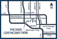 map to Copperstate Dinner Theatre 40th St. & Washington