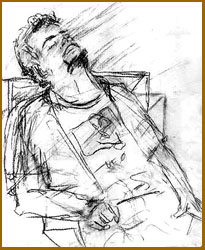 "Judas,"  by Peggy Nelson, Click for more Nelson sketches