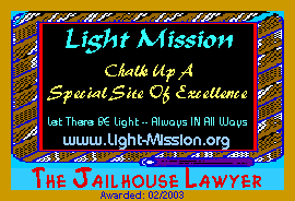 In Recognition of Dedicated Loving
Service from Light Mission