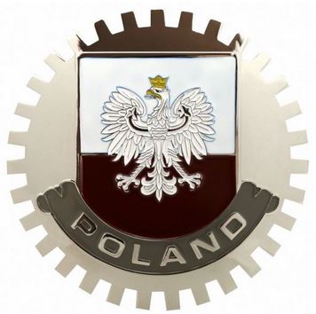 FLAG POLAND-CAR GRILLE EMBLEM BADGES 