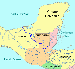 Mapa geográfico de Yucatán
