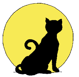 cat and full moon
