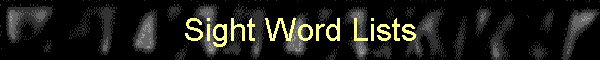 Sight Word Lists