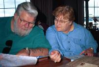 Bernie and Cathy Mapping the Route to London