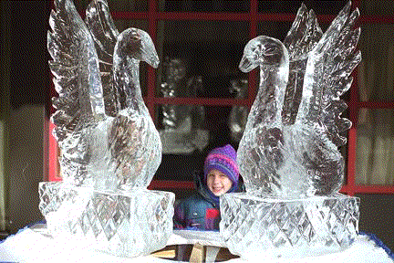 Ice Sculptures 
in February in the Heart of the City during Winterlude