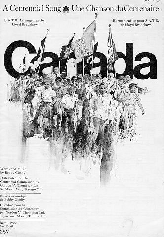 the sheet music cover for his CANADA song