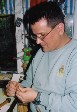 Greg Schnider making reeds