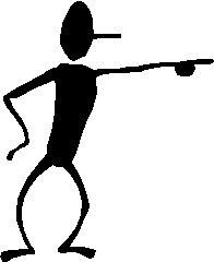 cartoon man pointing and looking