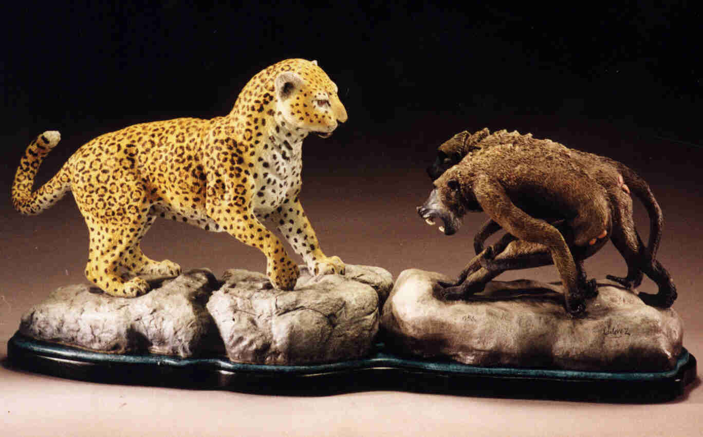 LEOPARD VS BABOONS