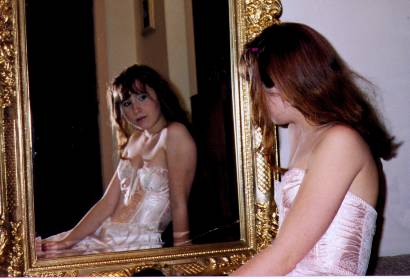  Pink and white bustier 