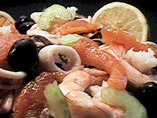 Seafood Salad Closeup