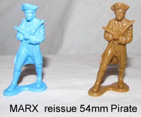 54mm Scale Marx Pioneer Blue Plastic Mounted with Sword 