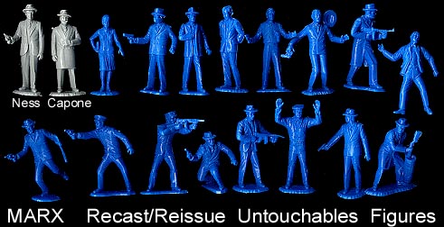 25 in 16 poses 1990s production Marx Recast 54mm Untouchables blue color 