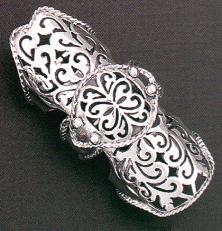 A sterling silver armor ring, code SS-7073