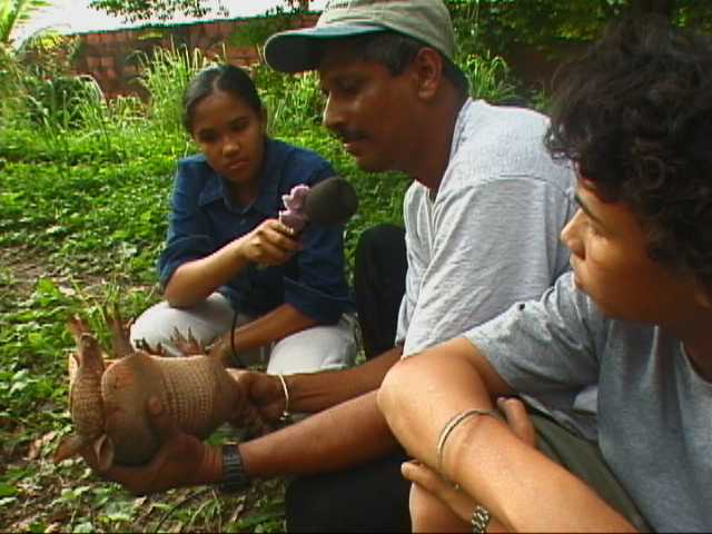 saiyaad ,Suelin and Dominic with armadillo