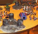 Warhammer models on display