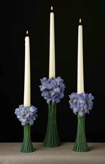 Bearded Iris Candlesticks