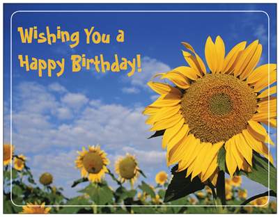 Sunflower Happy Birthday Enclosure Card