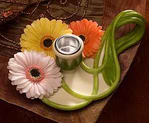 Gerbera Daisy Chamberstick Candle Holder
