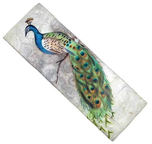 Peacock Capiz Long Keepsake Box