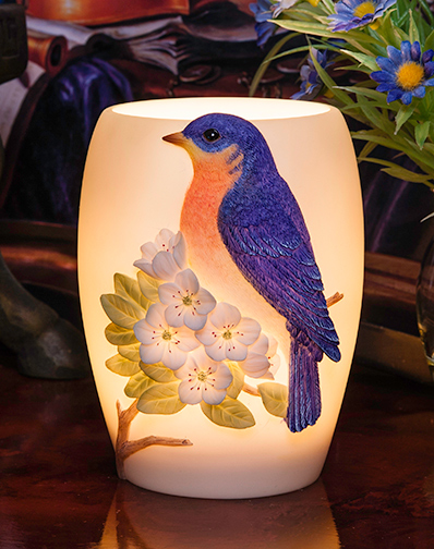 Bluebird with Cherry Blossoms Night Lamp