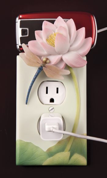Dragonfly and Waterlily Outlet Cover