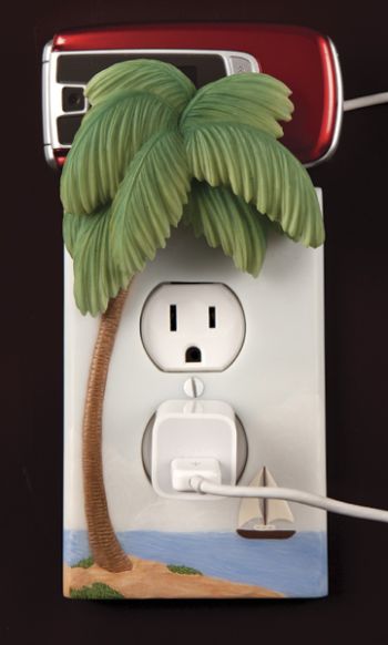 Palm Tree Outlet Cover and Cell Phone Holder