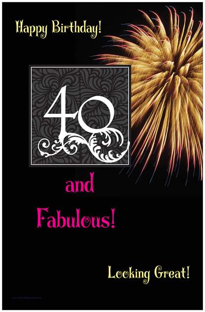 40 and Fabulous Happy Birthday Poster
