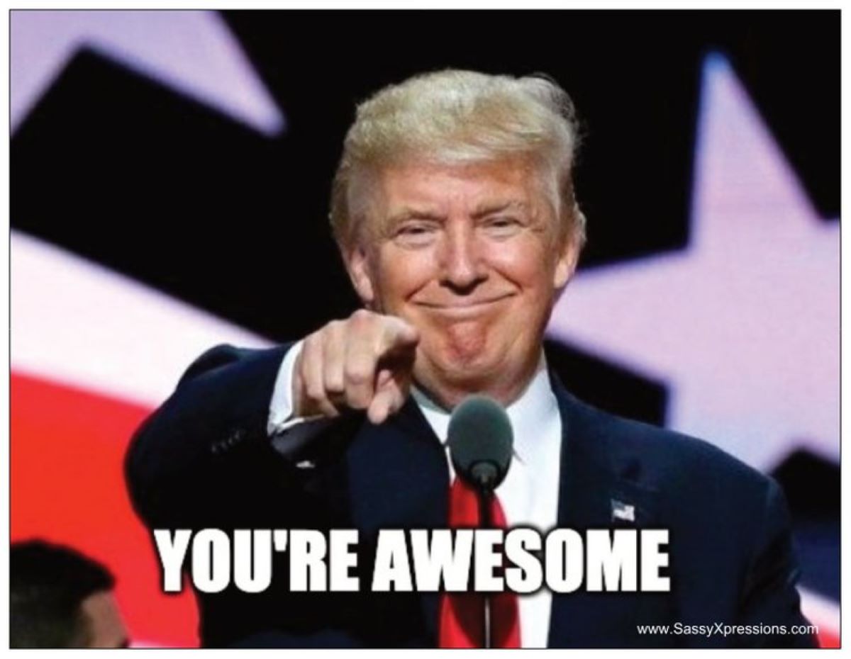 You're Awesome Notecard - Donald J Trump