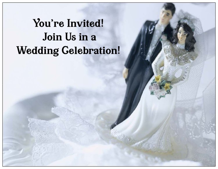 Black and White Wedding Invitations Front