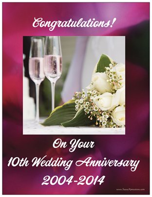Congratulations on your 10th Wedding Anniversary Poster