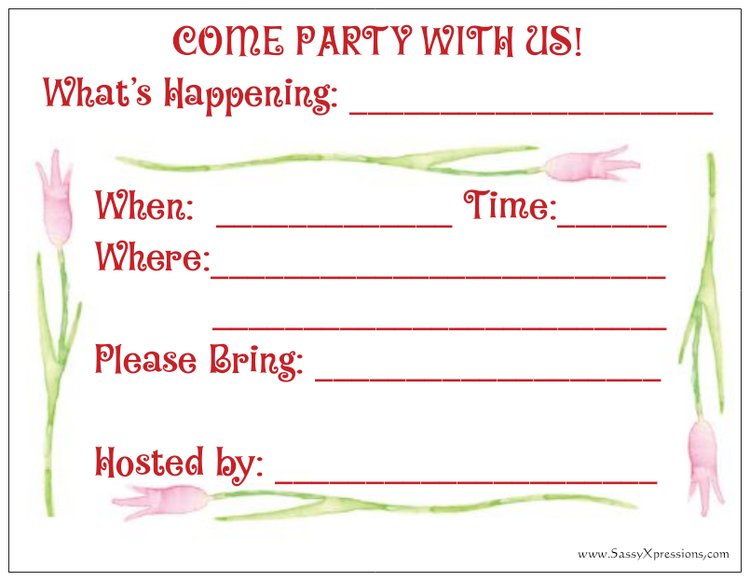 Cocktail Party Invitations Back
