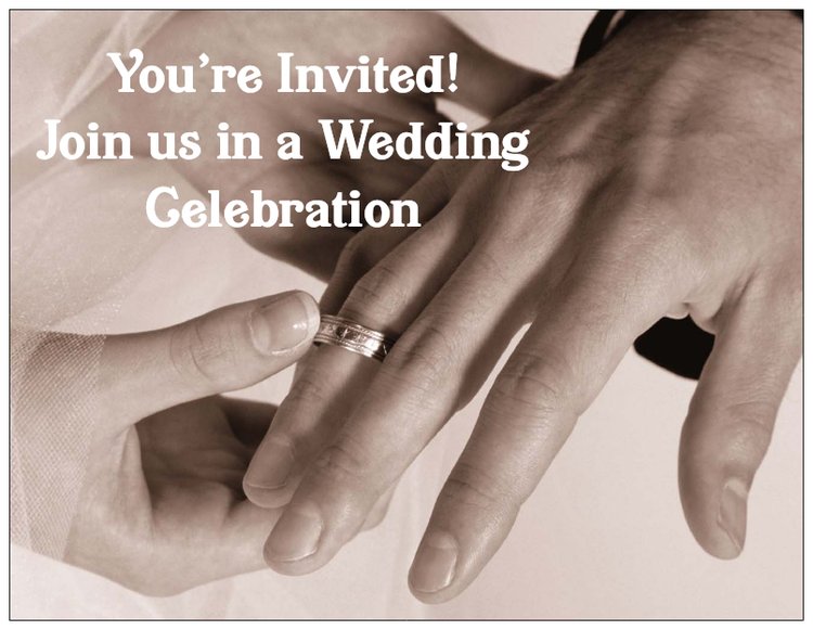 Hands with Wedding Rings Wedding Invitations Front