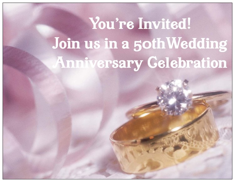 Wedding Rings Wedding Anniversary Invitations Front