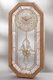 Stylized Fleur di Lis Bevel Center Clock